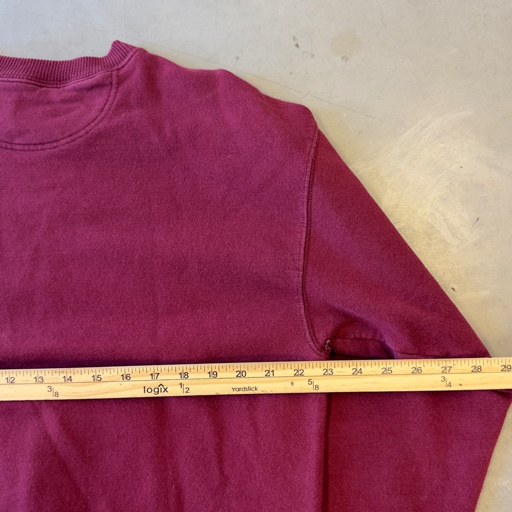 Starter Pro 80 Heavyweight Sweatshirt Mens Medium Maroon Red Crewneck Pullover - Picture 4 of 6